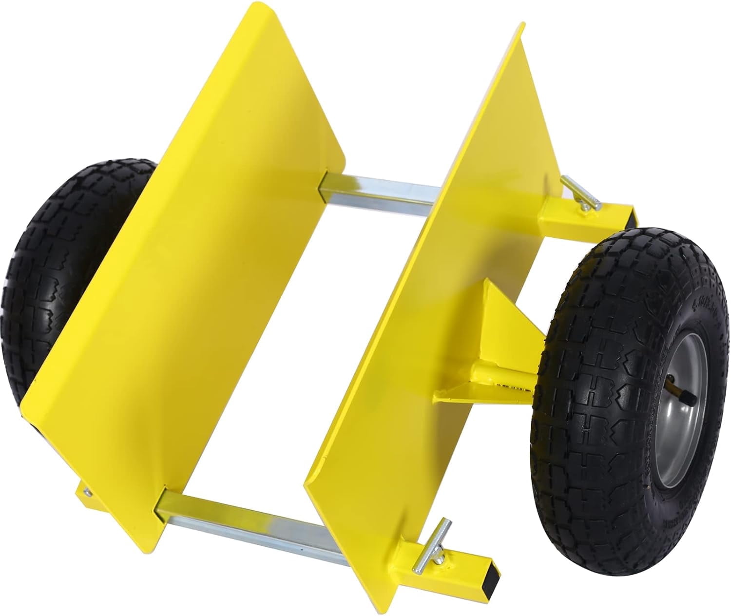 Heavy Duty Panel Dolly, Adjustable Door Dollys with Wheel, 2 10" Pneumatic Wheels 600LBS Load Bearing for Drywall Sheet Heavy Appliance & Material Handling All Terrain Moving Cart Panel Dolly - Yello