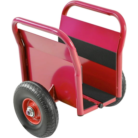 Heavy Duty Panel Dolly, Slab Dolly with Two Handles, 10" Solid Rubber Tires, 1000 LBS Capacity, Red