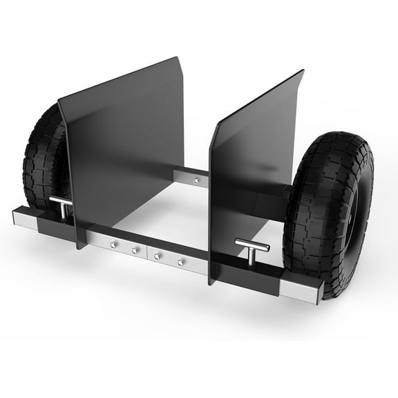 Heavy Duty Panel Dolly Slab Door Dollys with 2 10in Solid Rubber Tires Wheels, 1000LBS Load Bearing for Drywall Sheet Heavy Material Handling All Terrain Moving Cart Adjustable Panel Dolly - Black