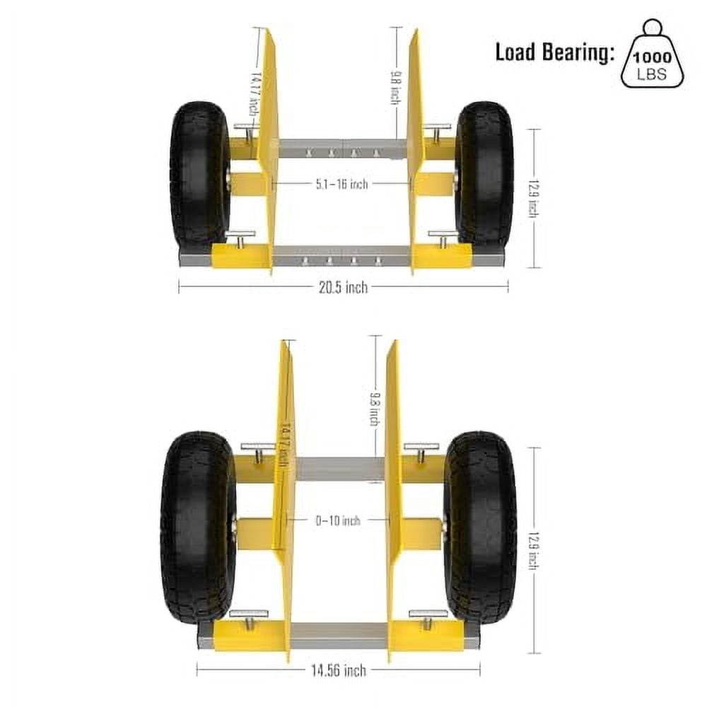 Heavy Duty Panel Dolly Slab Door Dollys with 2 10in Solid Rubber Tires ...