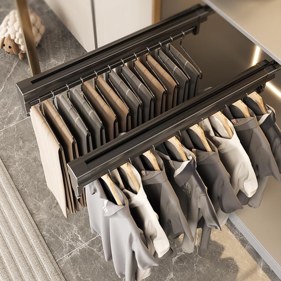 Heavy-Duty Pants Hangers Non-Slip, Foam Open Ended Slacks Pants Hangers for Men and Women, Space Saving Metal Trousers Hangers for Closet, Skirt and Jean Hangers, Black (20)