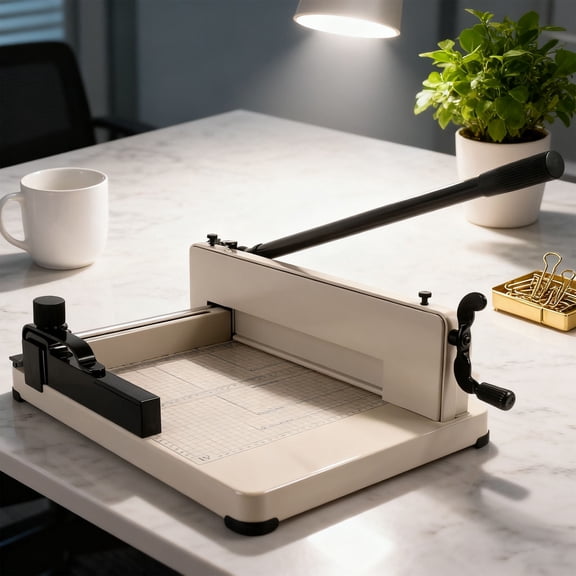 Heavy Duty Paper Cutter 12", Guillotine A4 Paper Cutter, 400 Sheets Capacity Paper Trimmer, Double Safety Protection Durable HSS Blade for Cutting Paper