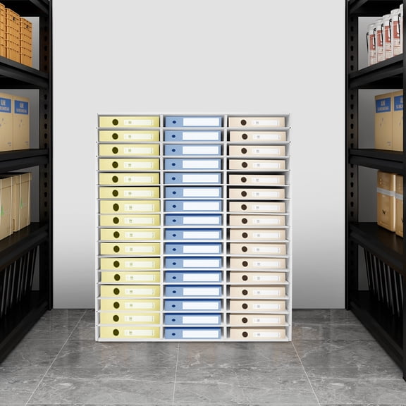 Heavy-Duty Paper Organizer Cabinet, 50kg Capacity 16-Tier PVC Structure, Rust-Proof & Space-Saving, Great for Reception Areas/Archives
