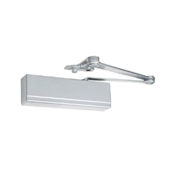 Heavy Duty Parallel Arm Powerglide Hold Open Door Closer with Compression Stop Sprayed, Aluminum Enamel