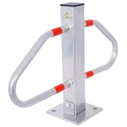 Heavy-Duty Parking Bollard, 27.6 Steel Pole Barrier with Lock, Anti-Crash Protection Post for Driveway & Garage
