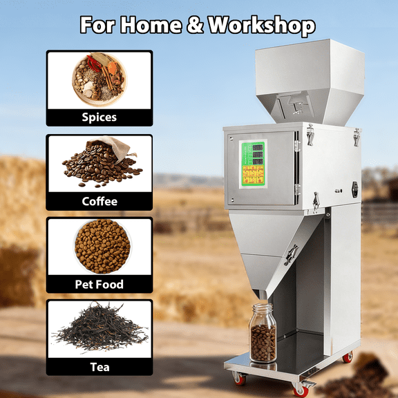 Heavy Duty Particle Filling Machine, Adjustable 8-15bags/min Particle Weighing Filling Machine, Auto Packing & Filling Machine with Foot Pedal for Beverage Lines