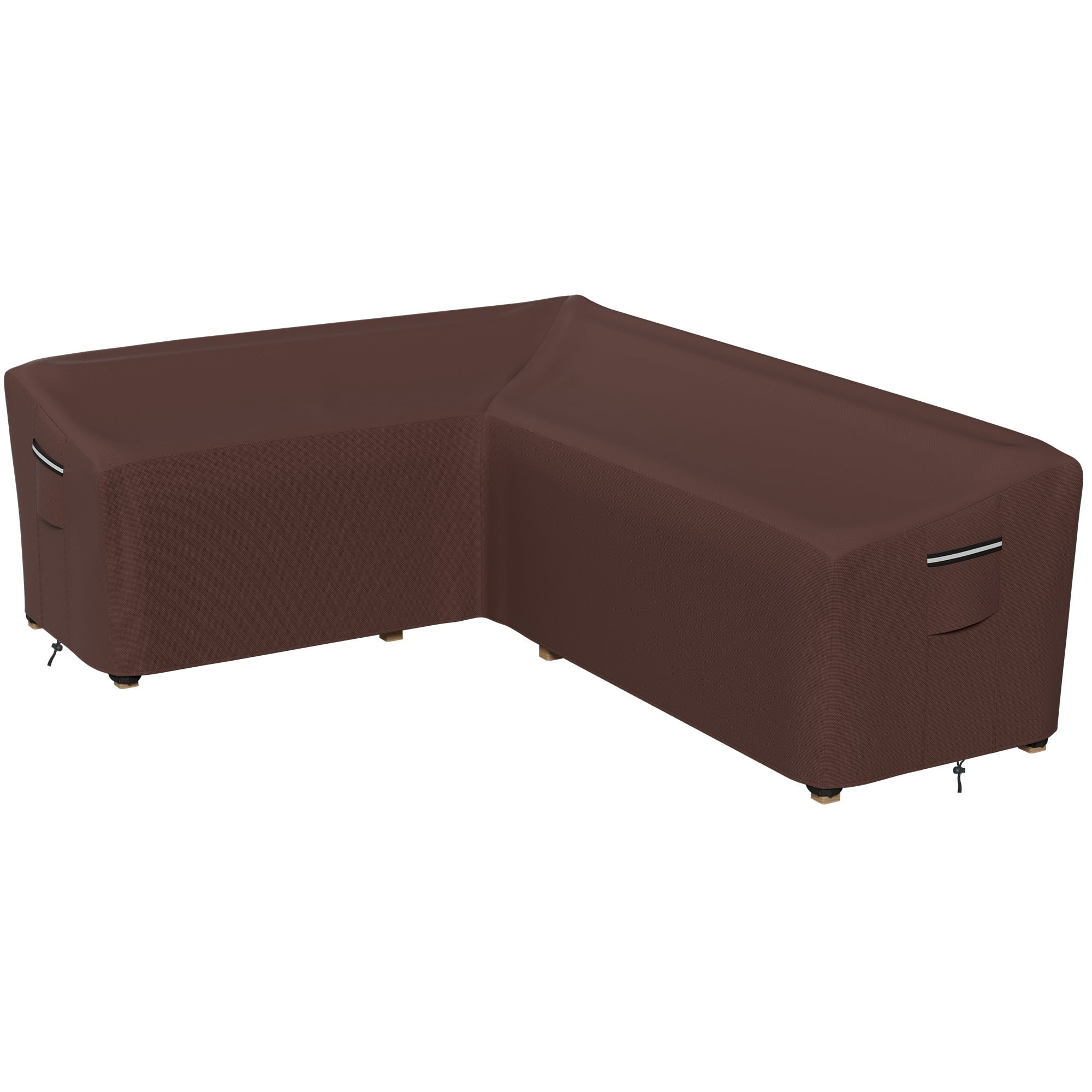 Heavy Duty Brown Waterproof L-Shaped Patio Sofa Cover