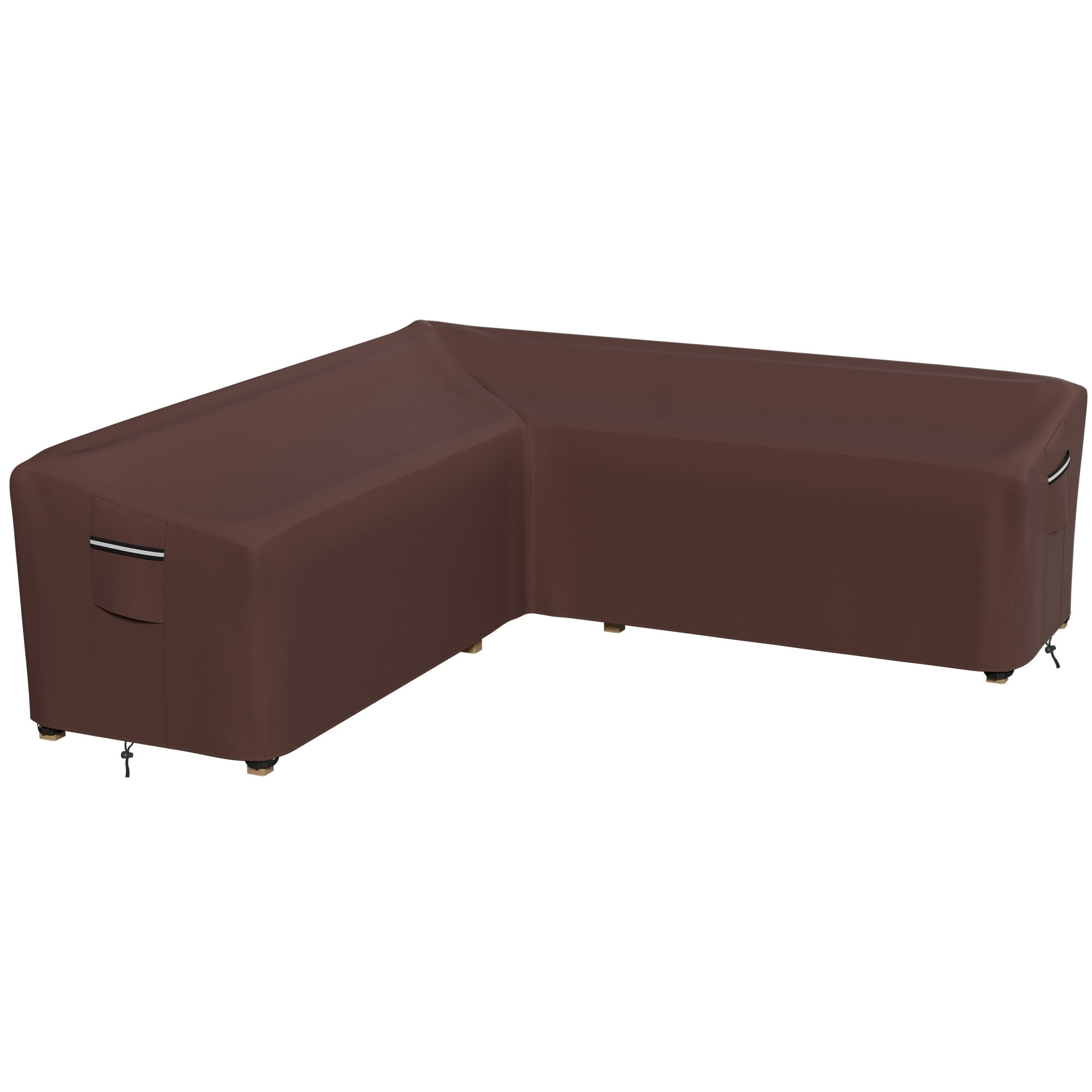 Heavy Duty Brown Waterproof V-Shaped Patio Sectional Sofa Cover