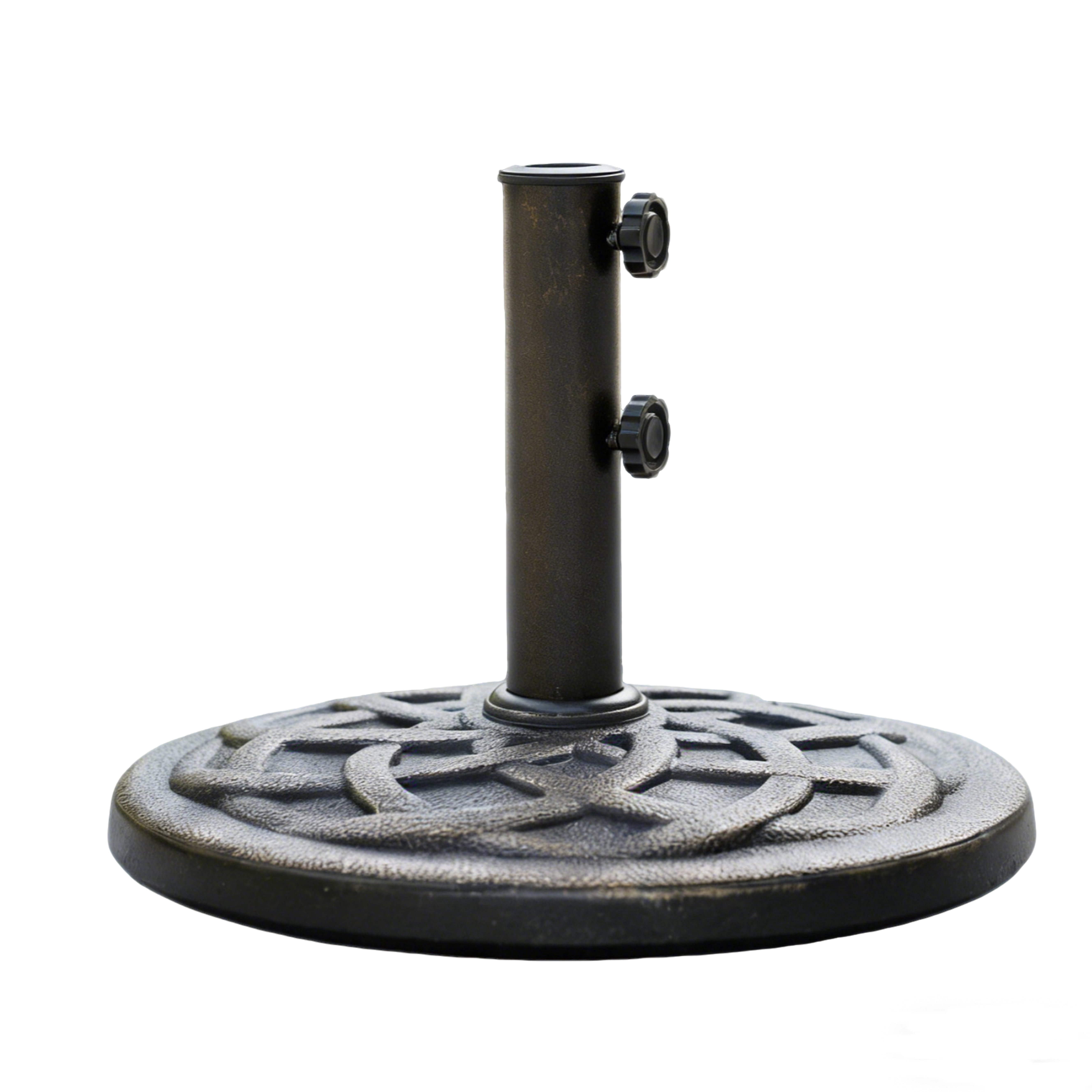 Heavy Duty Patio Umbrella Base Stand, Outdoor Market Umbrella Holder with 2 Removable Adapters, Fits Poles Up to 1.9 Inches for Yard, Deck & Garden
