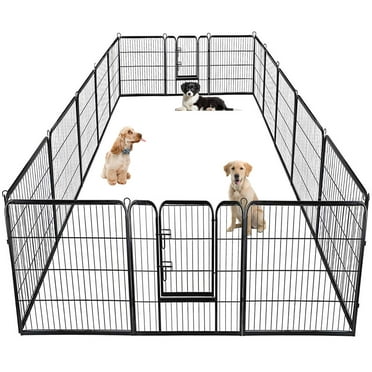 Heavy Duty Pet Playpen 16 Panels 40" Folding Metal Dog Exercise Pen Extra Large Indoor Outdoor Dog Fence with Door Dog Crate Cage Kennel Pet Enclosure for Small-Large Animal
