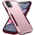 thumbnail image 1 of Heavy Duty Phone Case Designed for Apple iPhone 11 Case with 1Pc Tempered Glass Screen Protector, Shockproof Dropproof Anti-Scratch Phone Case Cover for Apple iPhone 11,Pink, 1 of 6
