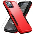 thumbnail image 1 of Heavy Duty Phone Case Designed for Apple iPhone 11 Pro Case with 1Pc Tempered Glass Screen Protector, Shockproof Dropproof Anti-Scratch Phone Case Cover for Apple iPhone 11 Pro,Red, 1 of 7