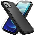 thumbnail image 1 of Heavy Duty Phone Case Designed for Apple iPhone 13 Case with 1Pc Tempered Glass Screen Protector, Shockproof Dropproof Anti-Scratch Phone Case Cover for Apple iPhone 13,Black, 1 of 7