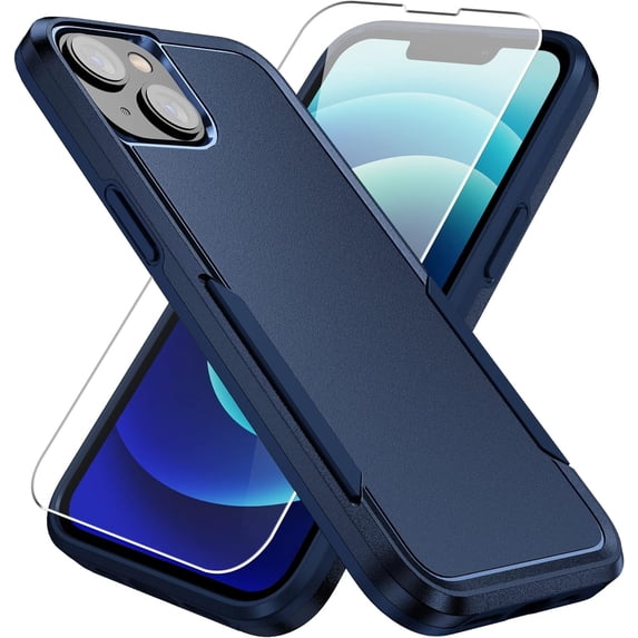 Entronix 2-in-1 Rugged Case Compatible with iPhone 15 Plus with Screen Protector, Blue