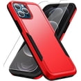 thumbnail image 1 of Entronix 2-in-1 Rugged Case Compatible with iPhone 15 Pro with Screen Protector, Red, 1 of 8