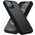 thumbnail image 1 of Entronix 2-in-1 Rugged Case Compatible with iPhone 15 Pro with Screen Protector, Black, 1 of 8