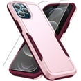 thumbnail image 1 of Heavy Duty Phone Case Designed for Apple iPhone 15 Pro Max Case with 1Pc Tempered Glass Screen Protector, Shockproof Dropproof Anti-Scratch Phone Case Cover for Apple iPhone 15 Pro Max,Pink, 1 of 7