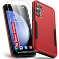 thumbnail image 1 of Heavy Duty Phone Case Designed for Samsung Galaxy A35 Case with 2 Pack Tempered Glass Screen Protector, Shockproof Dropproof Anti-Scratch Phone Case Cover for Samsung Galaxy A35,Red, 1 of 7