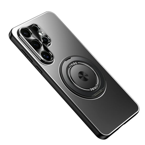 Heavy Duty Phone Case for Samsung Galaxy S25 Ultra,Shockproof Galaxy S25 Ultra Case with 360° Swivel Ring Kickstand,Magnetic Galaxy S25 Ultra Cover Compatible with Car Mount Camera Protection,Black