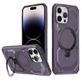thumbnail image 1 of Heavy Duty Phone Case For iPhone 13 Pro Max,Built-in Rotatable Magnetic Ring Kickstand,Shockproof Dropproof Tough Rugged Anti-fall Protective Phone Case Cover For iPhone 13 Pro Max, Purple, 1 of 6