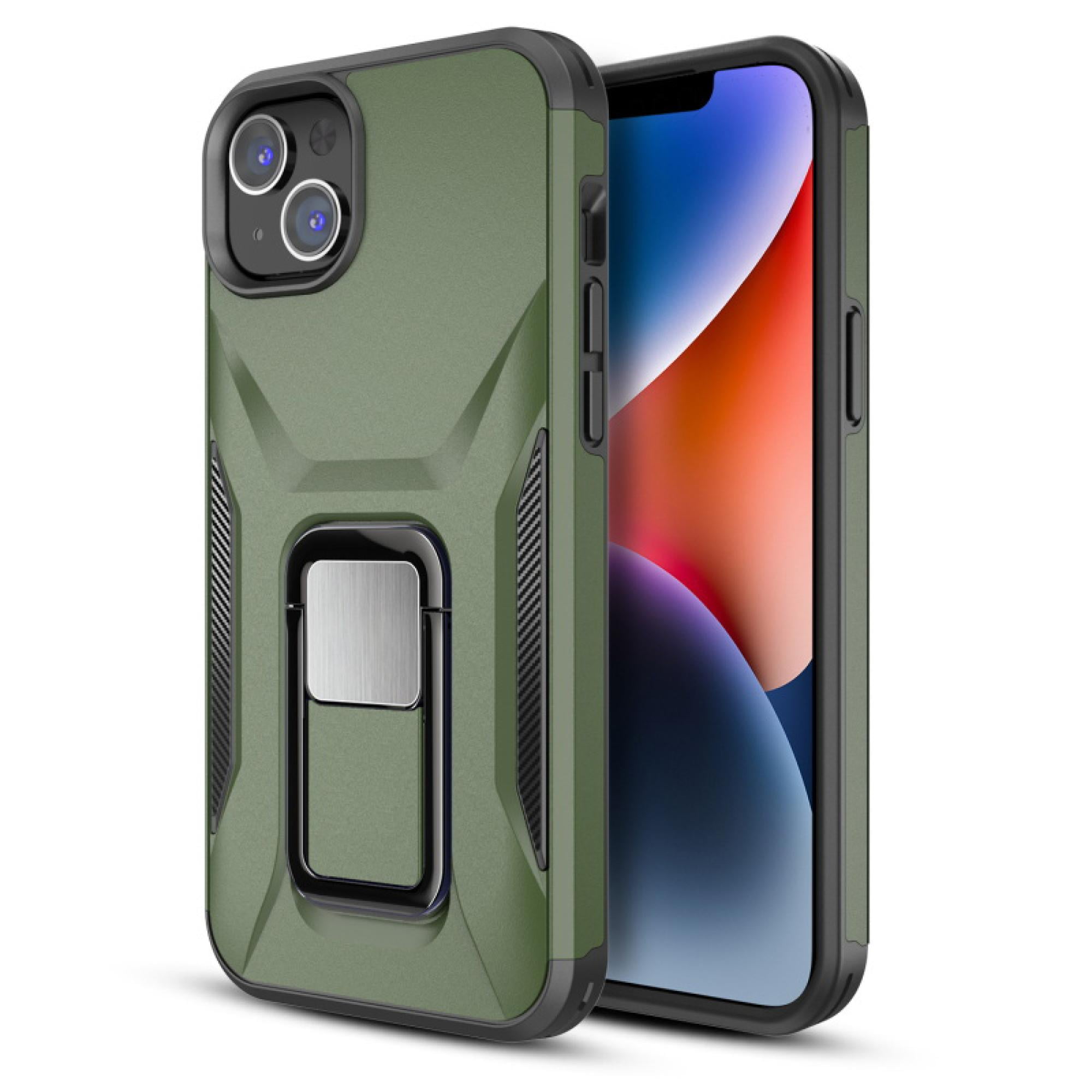 Heavy-Duty Phone Case with Kickstand for iPhone 16e/14/13 – Antimicrobial Shock-Absorbing Rugged Cover with Built-In Stand & Enhanced Grip