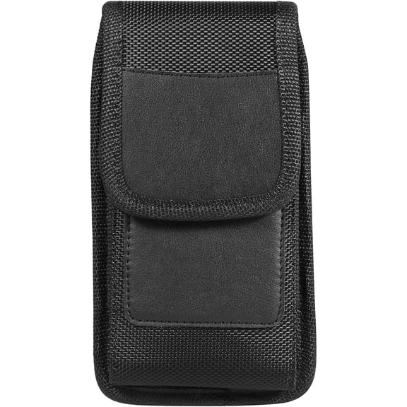 Heavy Duty Phone Holster for Samsung Galaxy S25 S24 S23 S22 S21 S20 S10 Note 10 A10e A01 iPhone 16 15 14 13 12  Pro XR  Google Pixel 9 8 7a 6a Nylon Cell Phone Belt Clip Case Pouch Card Holder (M)