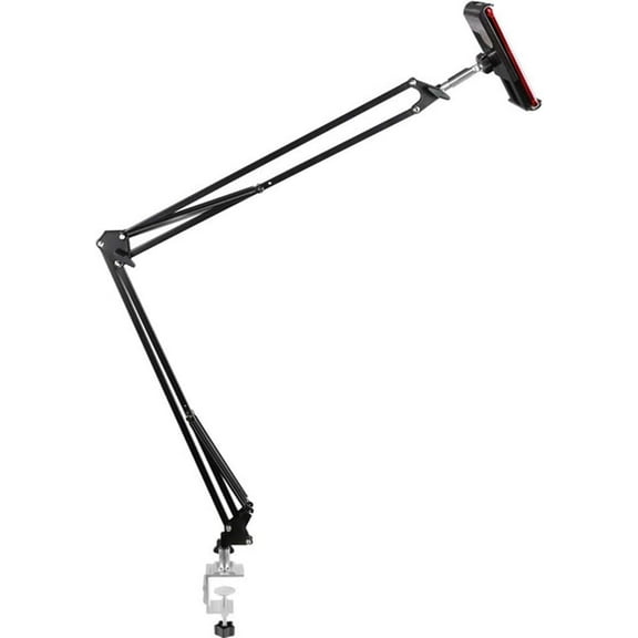 Heavy Duty Phone/Tablet Metal Holder Universal Mobile Cell Smartphone Mount Lazy Bracket 360° Rotation Gooseneck Clamp Stand Flexible Long Arm (Black, 3-Section)