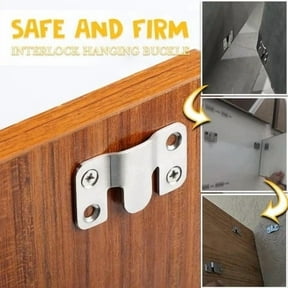 Heavy Duty Picture Frame Mount Bracket,Stainless Steel Z Bar Wall Hanging Hardware Secure Interlocking Design,Reusable Furniture Connector Hook,Frame Mirror Headboard Mounting for Home Office-sliver