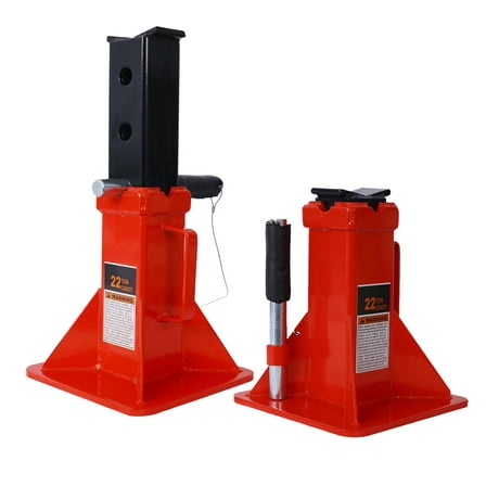 Heavy Duty Pin Type Professional Car Jack Stand with Lock, 22 Ton (44,000 lb) Capacity, Red, 1 Pair