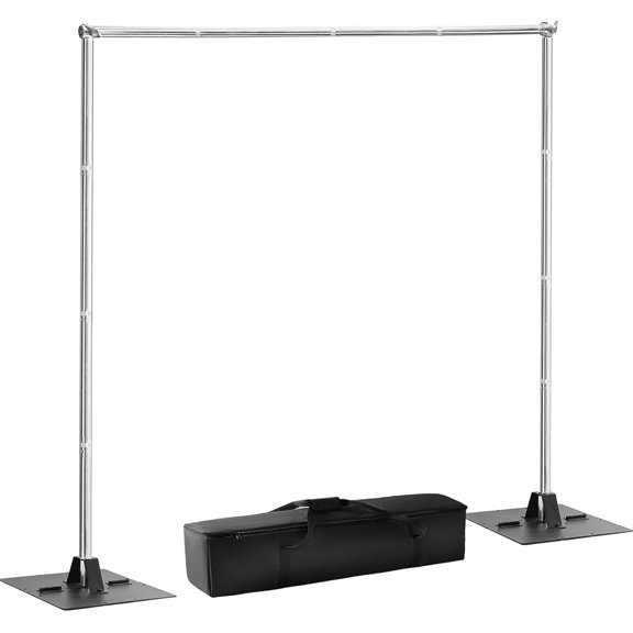 Heavy Duty Pipe and Drape Frame Kit 10x10ft Adjustable Height/Width Photography Background Support Poles -Metal Construction Backdrop Stand for Party, Birthday, Wedding -