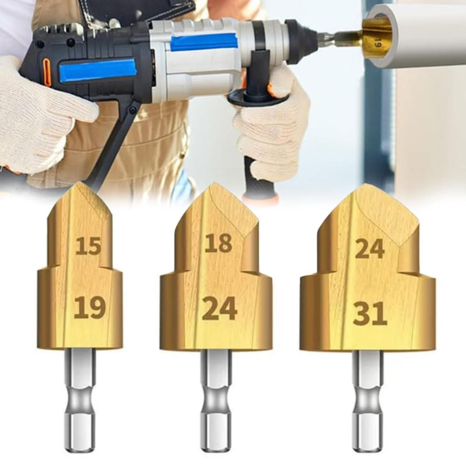 Heavy Duty Pipe Reaming Drill Bits 2024 Upgrade Powerful PVC Pipe Kit