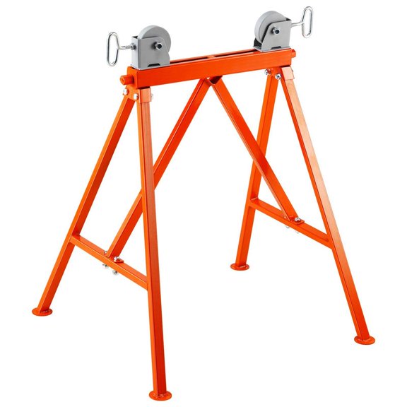 Heavy Duty Pipe Stand with Roller Head, #45 Steel, 2500 Lbs Load, 2-36 Inch Pipe Support