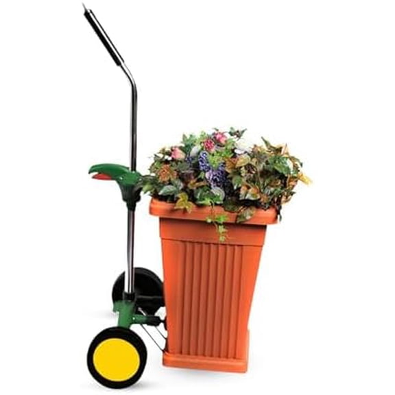 Heavy Duty Plant Dolly Caddy - Pot Mover for Garden w/ 165 lb Capacity, Flat-Free Wheels & Suction Cups | Adjustable Handle, Floor Protection$$Garden & Patio