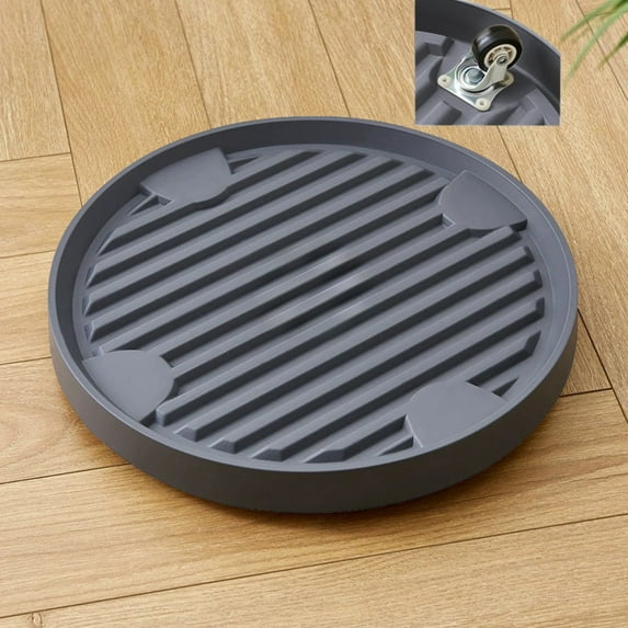Heavy Duty Plant Roller Base with Hidden Wheels, Movable Flower Pot Stand with Drainage Tray, Easy Mobility for Large Indoor Outdoor Potted Plants(Gray)
