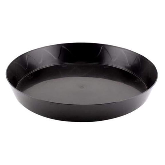 Heavy Duty Plant Saucer 25 Inch - Black Plastic Drip Tray; Washable Reusable Pot Underplate; Indoor Outdoor Use; Large Flower Pot Base Protector