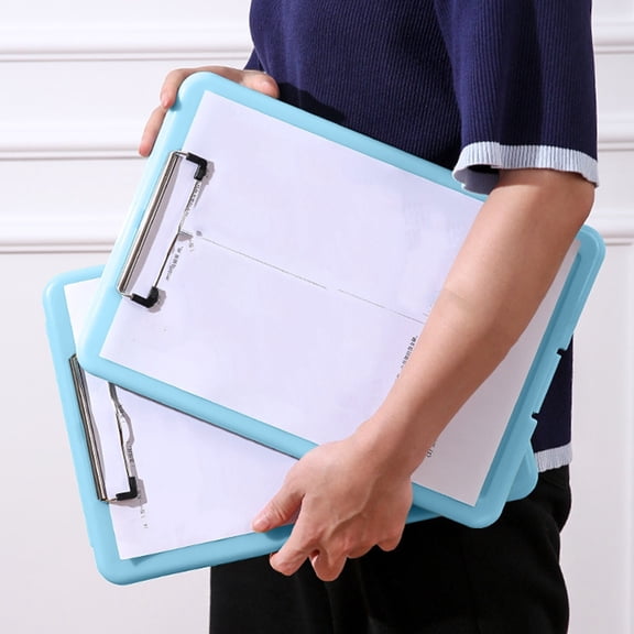 Heavy Duty Plastic Clipboard with Storage Compartment, Blue Document Organizer Folder with Pen Holder and Secure Latches, Waterproof Nursing Clipboard for Teachers Coaches and Field Work
