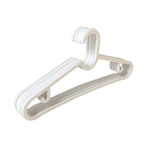 Heavy Duty Plastic Clothes Hangers Non Slip 10 Pack For Home Closet Organization White 15.2 Inch