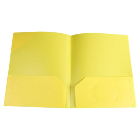 Heavy-Duty Plastic File Folders with Double Pocket Letter Size File Folders with 2 Pocket Card Slots Heavy-Duty Folders, School Examination File Bags,Plastic Document Storage Folders(Yellow)