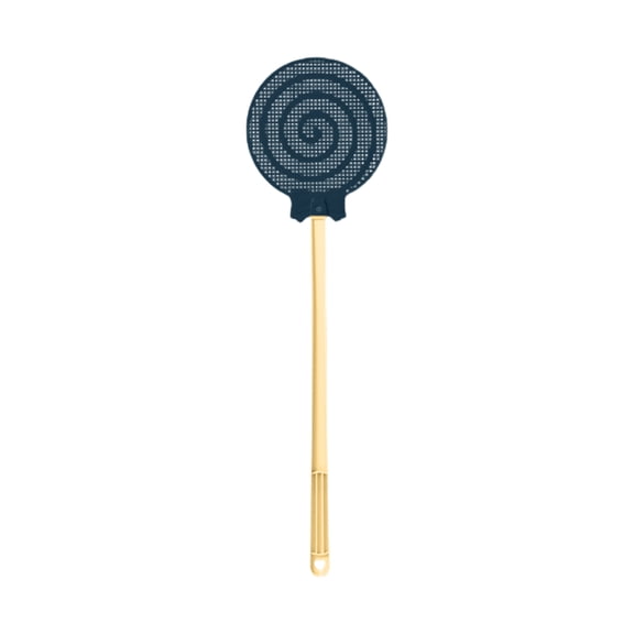 Heavy Duty Plastic Fly Swatter Flexible Long Handle Swatters Extended Anti Skid Manual Flapper Spiral Mesh Insect Terminator Space Saving Hanging Hole Cleaner Versatile Kitchen Swatting Tools