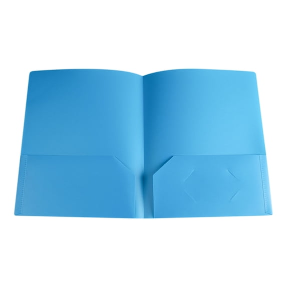 Heavy-Duty Plastic Folder with Pockets Letter Size File Organizer Office Document Storage Durable Waterproof(blue)