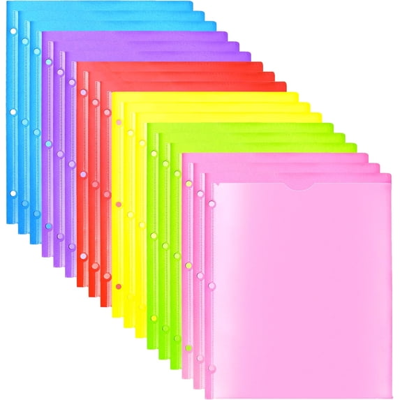 Heavy Duty Plastic Folders with Clear Front Pocket - 18PCS, 3 Pockets ...