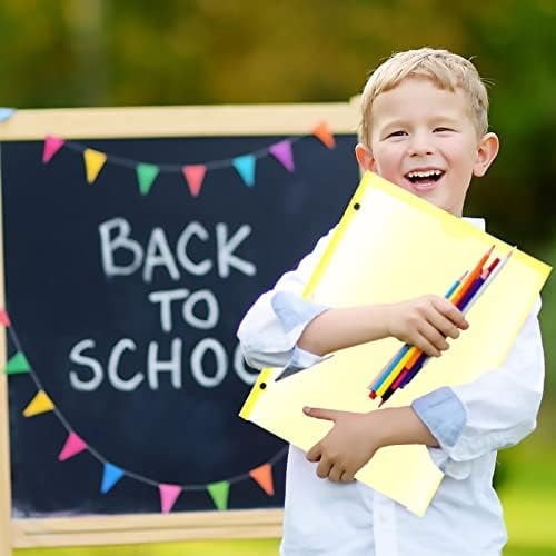 Heavy Duty Plastic Folders with Clear Front Pocket - 18PCS, 3 Pockets Folders with 3 Holes Fits 3 Ring Binder, Includes Card Slot, for Letter Size Sheets, Assorted Bright Colors