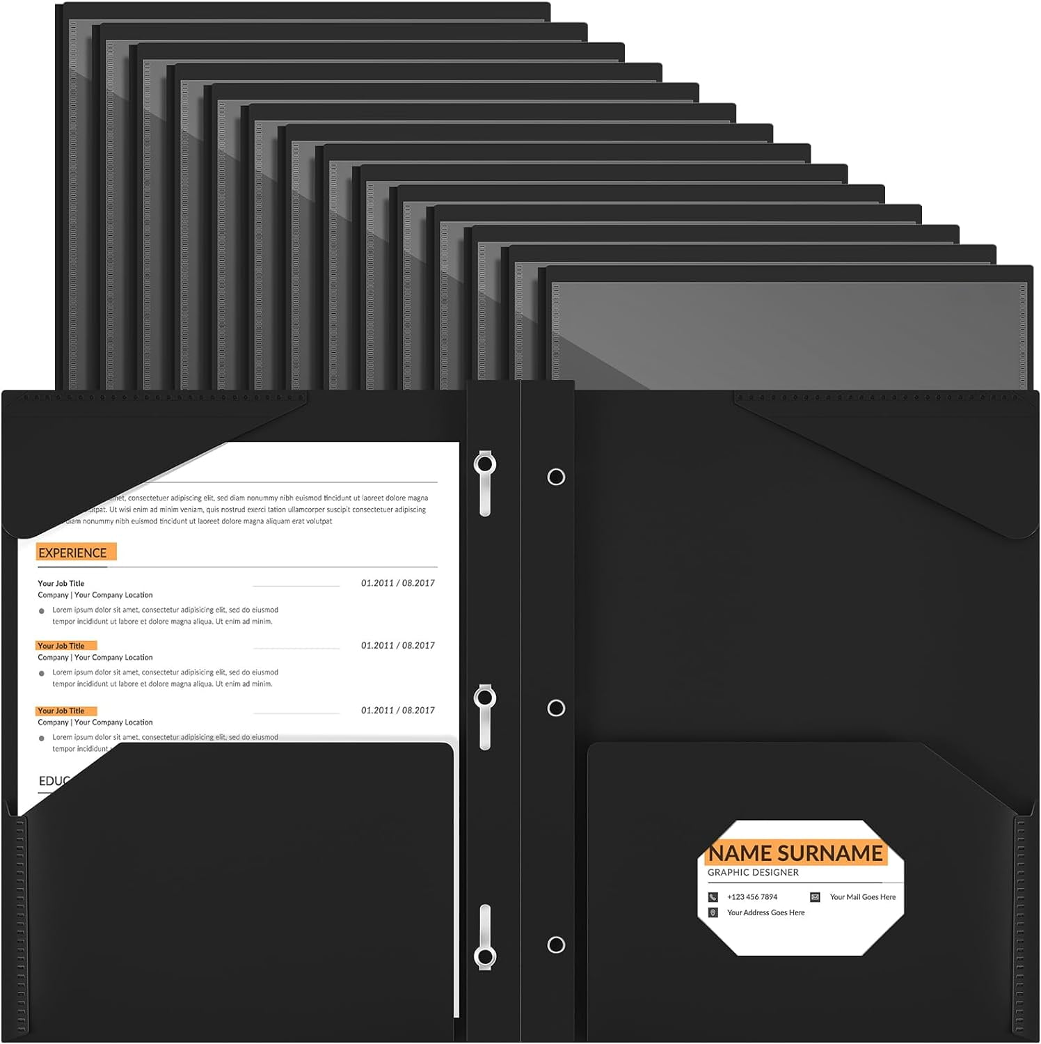 Heavy Duty Plastic Folders with Clear Front Pocket 2 Pocket Folders