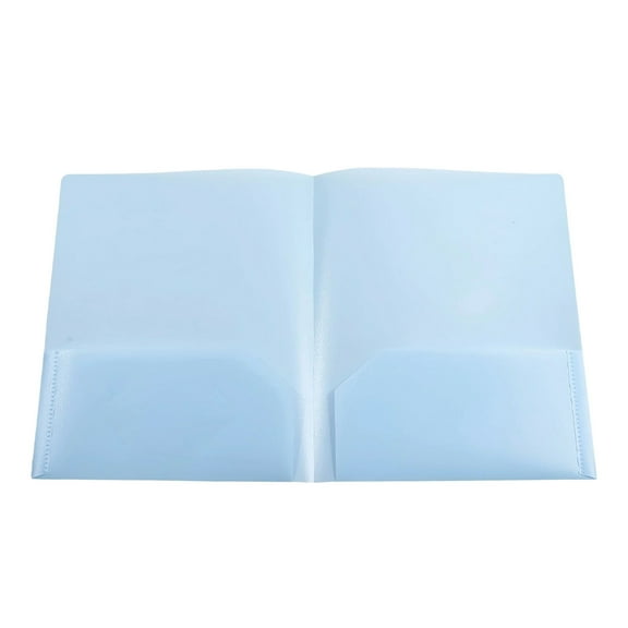 Heavy Duty Plastic Folders with Pockets Letter Size, Water Resistant File Folders for Office Documents, Multi-Pocket Organization Folders for Workplace(Blue)