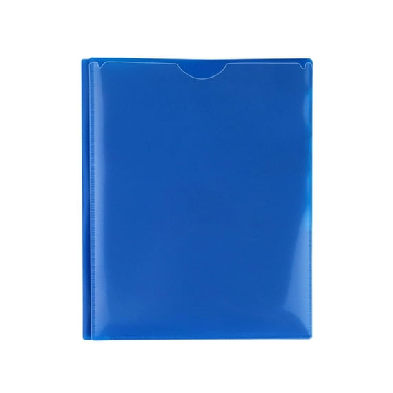 Heavy Duty Plastic Folders With Pockets - Letter Size File Organizer for Office School (7 Color Options, Light Blue Included)