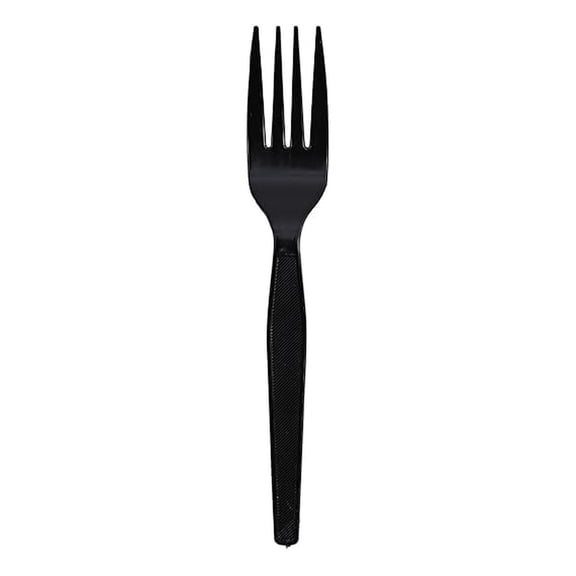 Heavy Duty Plastic Forks - Black, 1000 Count - Disposable Fork for Catering, Parties, Takeout - GJO30403 - Bulk Plastic Silverware
