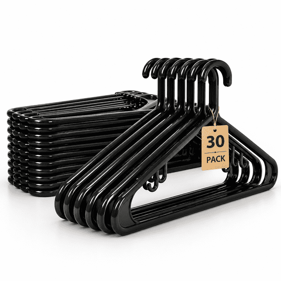 Tick Jacket Heavy Duty Plastic Hangers 30 Pack Extra Thick Reinforced Clothes With ...