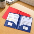 thumbnail image 1 of Heavy Duty Plastic Pocket Folders Letter Size 6-Pack with Pockets & Business Card Slot for Office Sch-ool Home Organization, Assorted Colors, 1 of 5