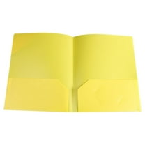 Heavy Duty Plastic Pocket Folders with Prongs 2 Pocket 3 Prong Folders, Ideal for School, Office and Home, Designed to Hold Letter Size Plastic Folder Pack, Pronged Storage Folders(Yellow)