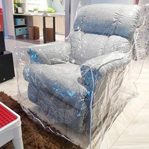 Heavy Duty Plastic Recliner Cover Pets | Cat Dog Scratching Protector Clear Vinyl Waterproof Sofa/Couch Covers,Furniture Living Room Chairs for Storage and Moving 36" W - Armchair(1 Pack)